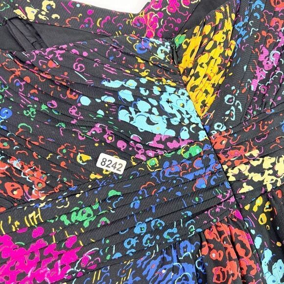 Shoshanna Strapless Mini Dress Womens 2 Multicolor Silk Fully Lined Gathered - Picture 11 of 11